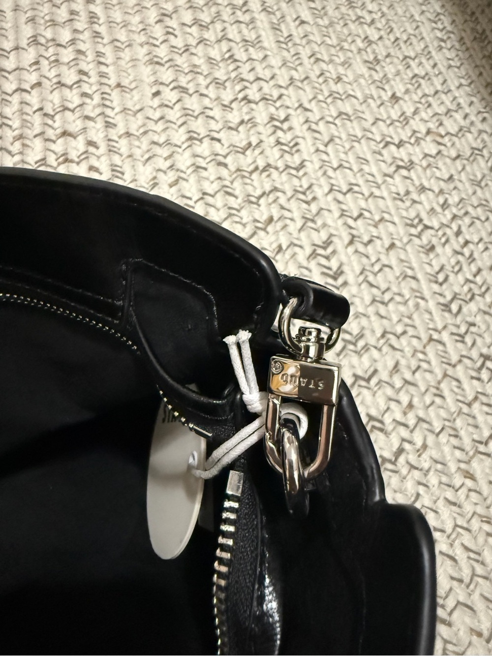 NWT Staud Maude Black Leather Satchel Crossbody Bag - Picture 14 of 16